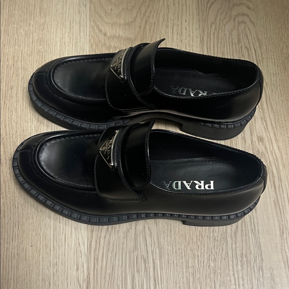 Prada women’s  Black Slip-On Loafers - Picture 2 of 6